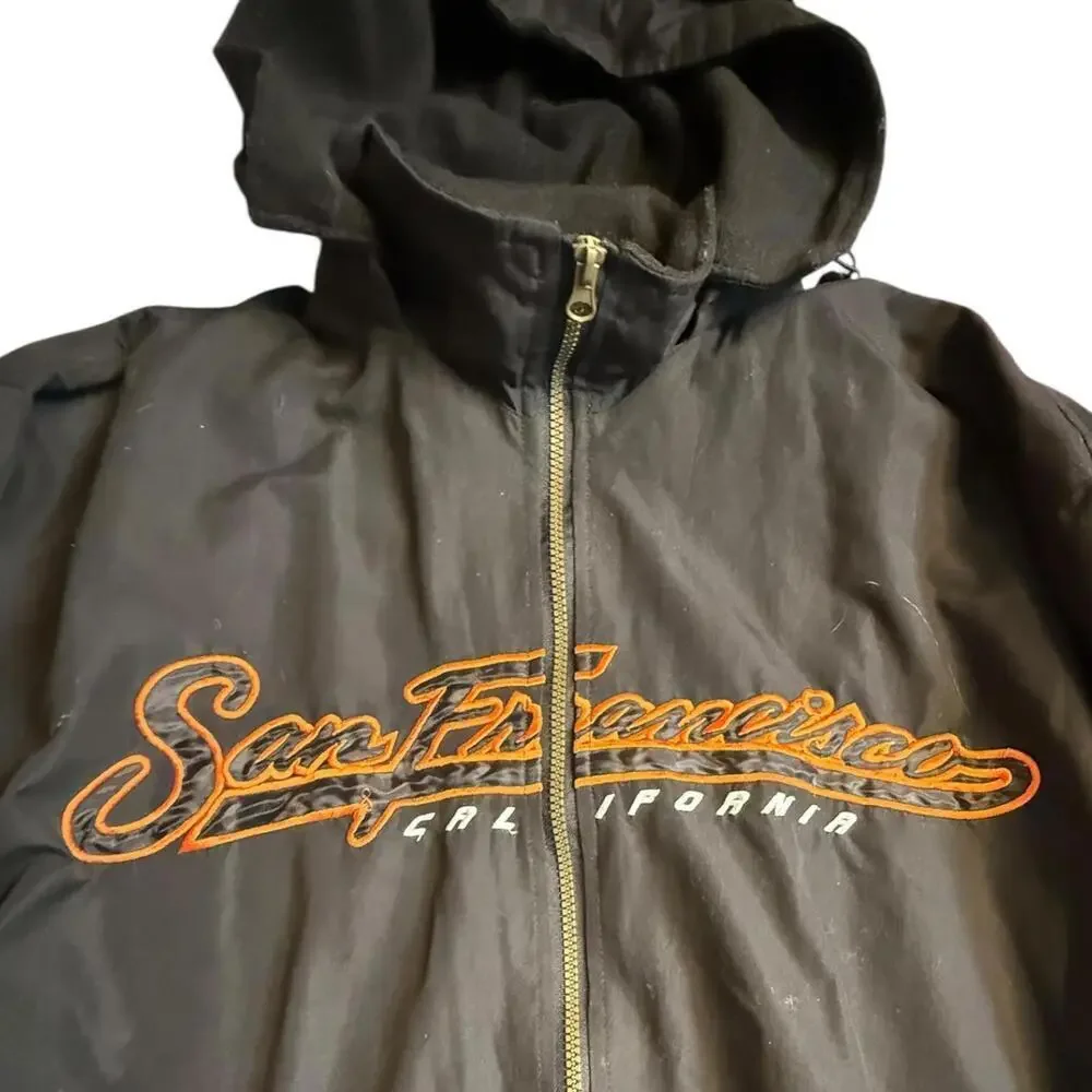 Spring Mountain Fleecewear Co. San Francisco California Blk Hoodie Jacket Size L